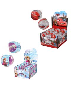 Platnena lopta 10 cm, Frozen/Cars, 2 sorto