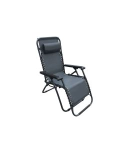 Stolica-ležaljka 162x64x110cm, siva