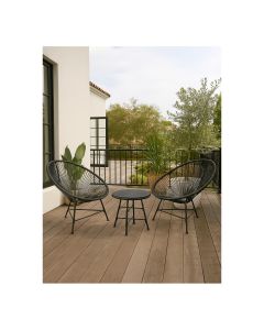Bistro set 3-dijelni, čelik, PE ratan