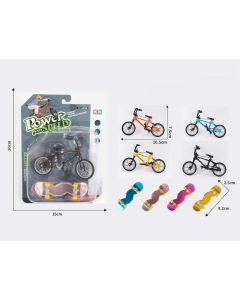 Metalni (die-cast) mini bicikl + fingeroard , 10,5 cm